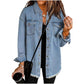 ✨Hot Sale 50% OFF🔥Oversized Fringe Denim Jean Jacket with Pocket