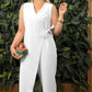 🌸Limited-time offer 50% OFF🌸Women's Solid Color Casual V-Neck Tied Jumpsuit