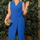 🌸Limited-time offer 50% OFF🌸Women's Solid Color Casual V-Neck Tied Jumpsuit