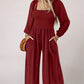 🏆LAST DAY ￡19.90 💎Women's Casual Long Sleeve Wide Leg Pants Jumpsuit