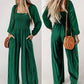 🏆LAST DAY ￡19.90 💎Women's Casual Long Sleeve Wide Leg Pants Jumpsuit