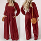 🏆LAST DAY ￡19.90 💎Women's Casual Long Sleeve Wide Leg Pants Jumpsuit