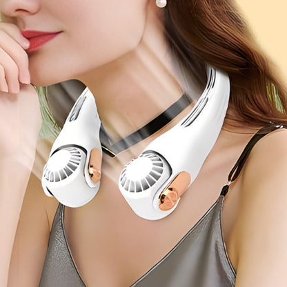⏰Last Day Special Price ￡12.99!!❄Neck Air Conditioner Fan – Ultra‑quiet, 360° rotating, 3 speeds. Hands‑free cooling, long battery. Summer essential! 😎🌬️
