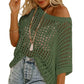 ✨Last Day Special Price £11.99!!💥⏰Womens Casual Short Sleeve Hollow Out Pullover Knit Tops