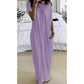 💃Last Day Special Discount❤️🥰Women's Summer Casual Loose Solid Color Short-Sleeve Long Dress