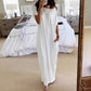 💃Last Day Special Discount❤️🥰Women's Summer Casual Loose Solid Color Short-Sleeve Long Dress