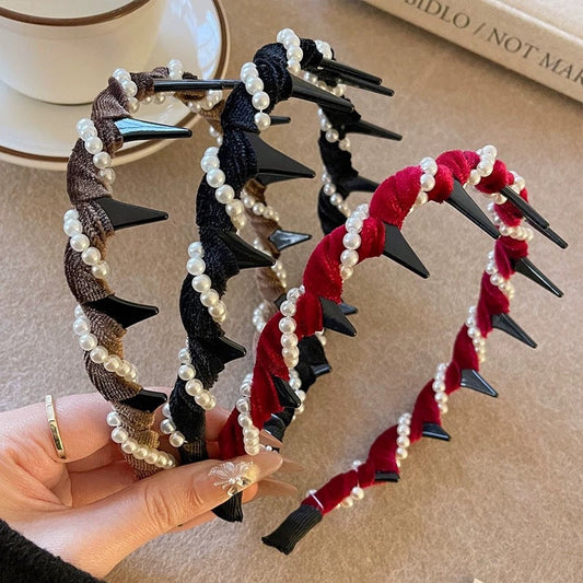 ✨Buy 1 Get 2 Free✨Vintage High Cranium Artificial Pearl Hairband👑