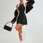 ⏳Time-limited Special⏰Color-Blocking Slim Mini Dress & Shorts Set