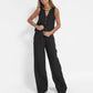 Women's Two-Piece Linen Vest and Wide-Leg Pants Set