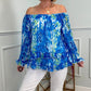 ✨2026 Fashion New 50% OFF💝Printed One-Shoulder Long Sleeve Women's Chiffon Shirt