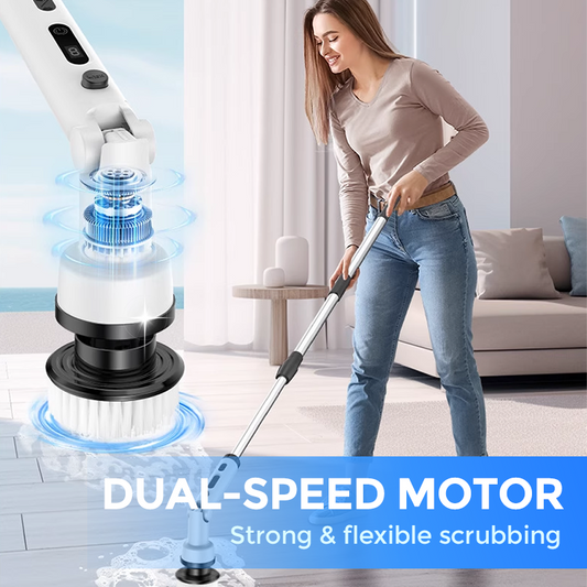 🥳🧽Multi‑Function Electric Brush – IPX7 waterproof, dual speed. Interchangeable heads. Effortless grime removal. 🛡️⚡