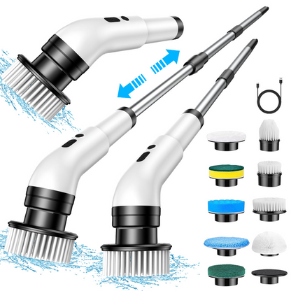 🥳🧽Multi‑Function Electric Brush – IPX7 waterproof, dual speed. Interchangeable heads. Effortless grime removal. 🛡️⚡