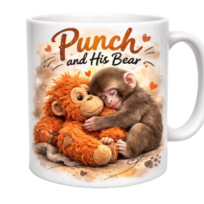 🥳2026 HOT SALE🥳 50% OFF!🔥"Punch and His Bear" Cute Monkey Ceramic Mug