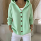 Women's Hooded Button-Up Knit Cardigan