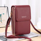 🔥Now Only £7.99🎁 Anti-Theft Leather Crossbody Bag with Touch-Screen Phone Window, Multi-Zip Wallet Purse😍