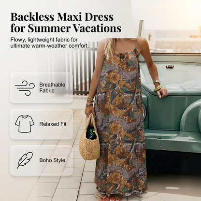 🔥2026 HOT SALE 50% OFF!!!👗Women's Summer Backless Spaghetti Strap Maxi Dress