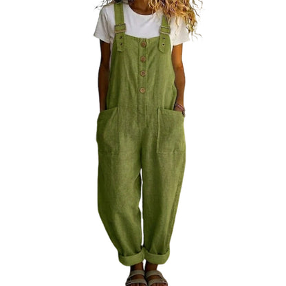 🌿New arrival 50% OFF!👖 Women's Casual Button-Front Overalls