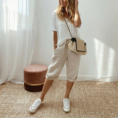 ☀️SUMMER SALE 50%OFF😍Women’s Casual Cotton Linen Capris – Breathable, Comfortable & Effortlessly Chic