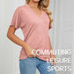 🌸Last Day Promotion：ONLY ￡9.99!!🌸Women's V-Neck Loose Soft Solid Color Short Sleeve Top