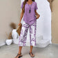 💥Last Day Special Price:£ 17.99👗Women's 2-Piece Set – Layered Asymmetrical Tunic Top & Printed Wide Leg Pants, Breathable Polyester✨