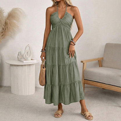 ⏳Time-Limited Special 60%Off⏰Women's Halter Neck Backless Maxi Dress