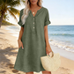 👗Last Day Special Price ￡14.99!!✨👗Women's V-Neck Tunic Dress – Relaxed Fit, Pockets & Breathable