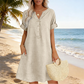 👗Last Day Special Price ￡14.99!!✨👗Women's V-Neck Tunic Dress – Relaxed Fit, Pockets & Breathable