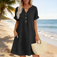 👗Last Day Special Price ￡14.99!!✨👗Women's V-Neck Tunic Dress – Relaxed Fit, Pockets & Breathable