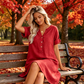 👗Last Day Special Price ￡14.99!!✨👗Women's V-Neck Tunic Dress – Relaxed Fit, Pockets & Breathable