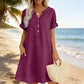 👗Last Day Special Price ￡14.99!!✨👗Women's V-Neck Tunic Dress – Relaxed Fit, Pockets & Breathable