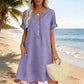 👗Last Day Special Price ￡14.99!!✨👗Women's V-Neck Tunic Dress – Relaxed Fit, Pockets & Breathable