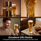 Large Capacity Ornate Embossed Beer Glass