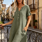 👗Last Day Special Price ￡14.99!!✨Women's Casual V-Neck Cotton Linen Dress with Pockets