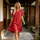 👗Last Day Special Price ￡14.99!!✨Women's Casual V-Neck Cotton Linen Dress with Pockets