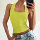 💖Last Day Special Price ￡10.99!!💖Women's Ribbed U-Neck Slim Fit Tank Top