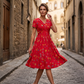 🌺LAST DAY SALE ONLY￡15.99!!🌿Women's V-Neck Floral Print Dress with Twist Waist