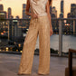 🛍️🍂LAST DAY SALE 70% OFF👍✨Women's Glitter Fashion Adjustable Drawstring Slimming Elastic Waist Straight-Leg Pants