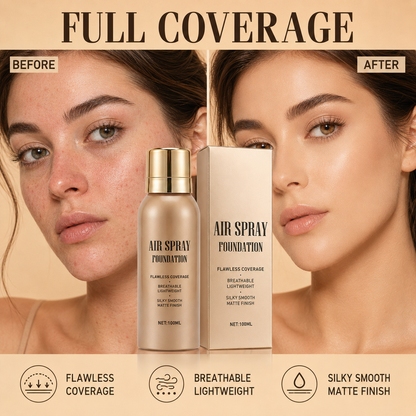 🥳2026 HOT SALE🥳💞50K+ SOLD! 💄✨ Air Spray Foundation – flawless full coverage, waterproof & sweatproof. Lightweight formula won't clog pores or cake – just spray & blend for a smooth, natural glow that lasts all day! 💋💖