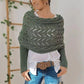Women's Knit Scarf with Sleeves